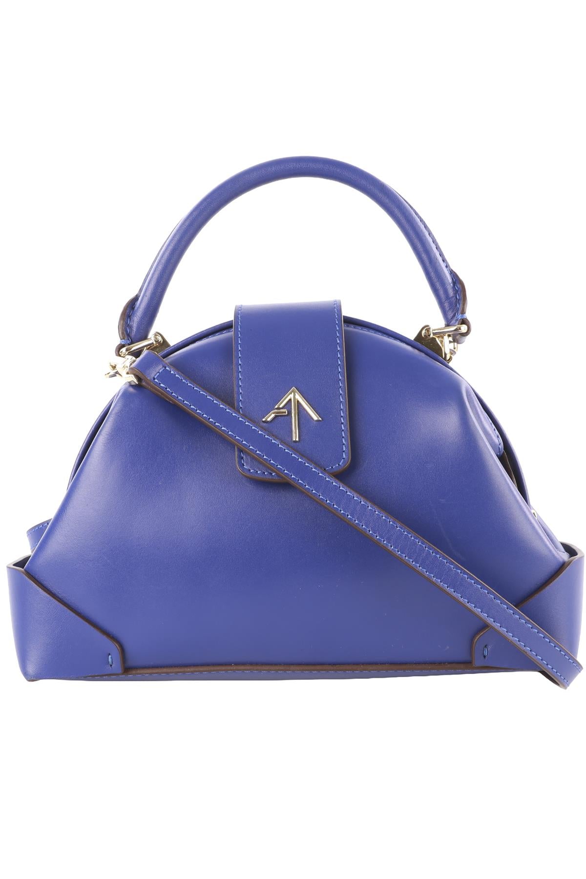 MANU ATELIER BLUE DEMI LEATHER TOTE BAG