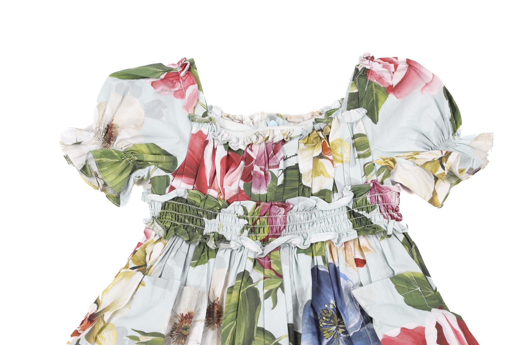 DOLCE & GABBANA BLUE BABY GIRLS DRESS AND BLOOMERS SET 12-18 MONTHS