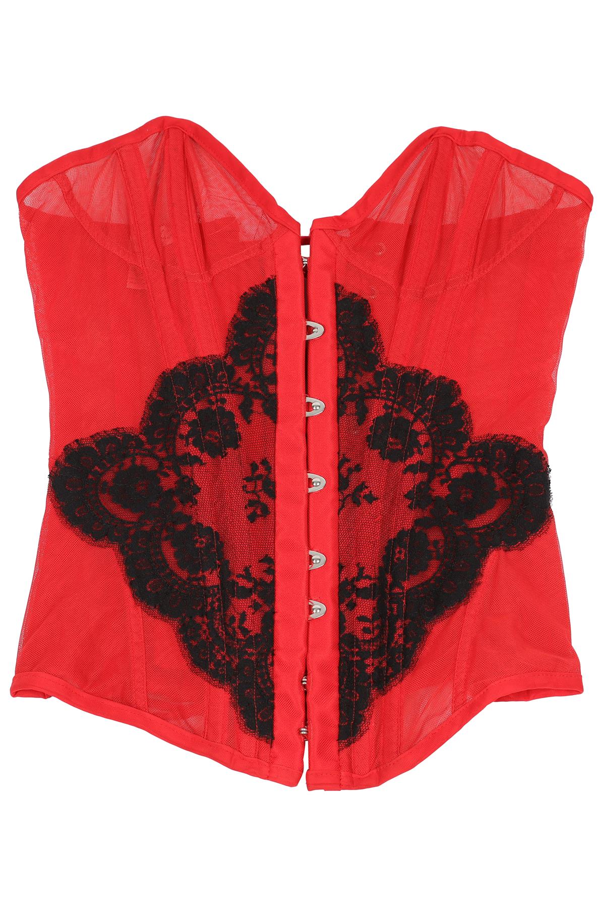AGENT PROVOCATEUR RED MESH CORSET SMALL A-B