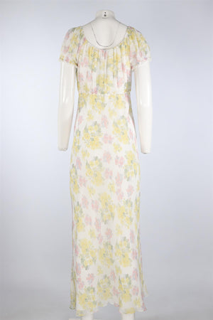 LOVESHACKFANCY MULTI SILK MAXI DRESS MEDIUM