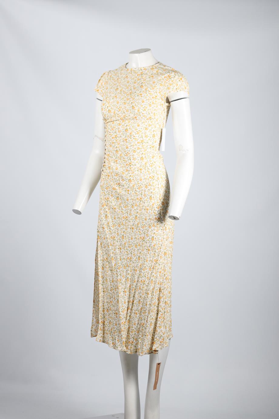REFORMATION FLORAL PRINT CREPE MIDI DRESS US 2 UK 6