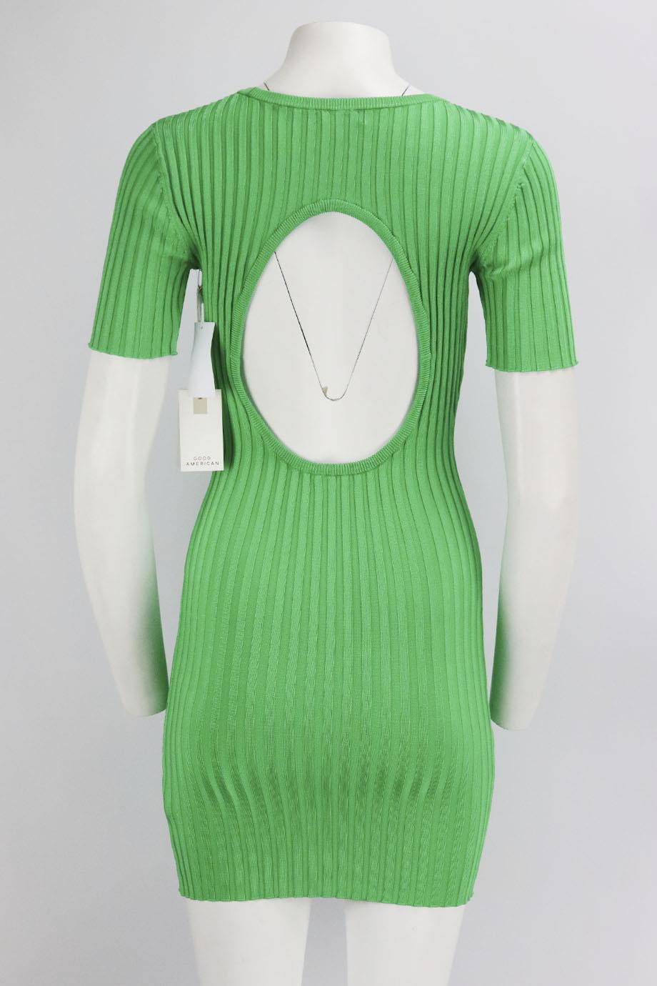 GOOD AMERICAN CUTOUT RIBBED STRETCH KNIT MINI DRESS SMALL/MEDIUM