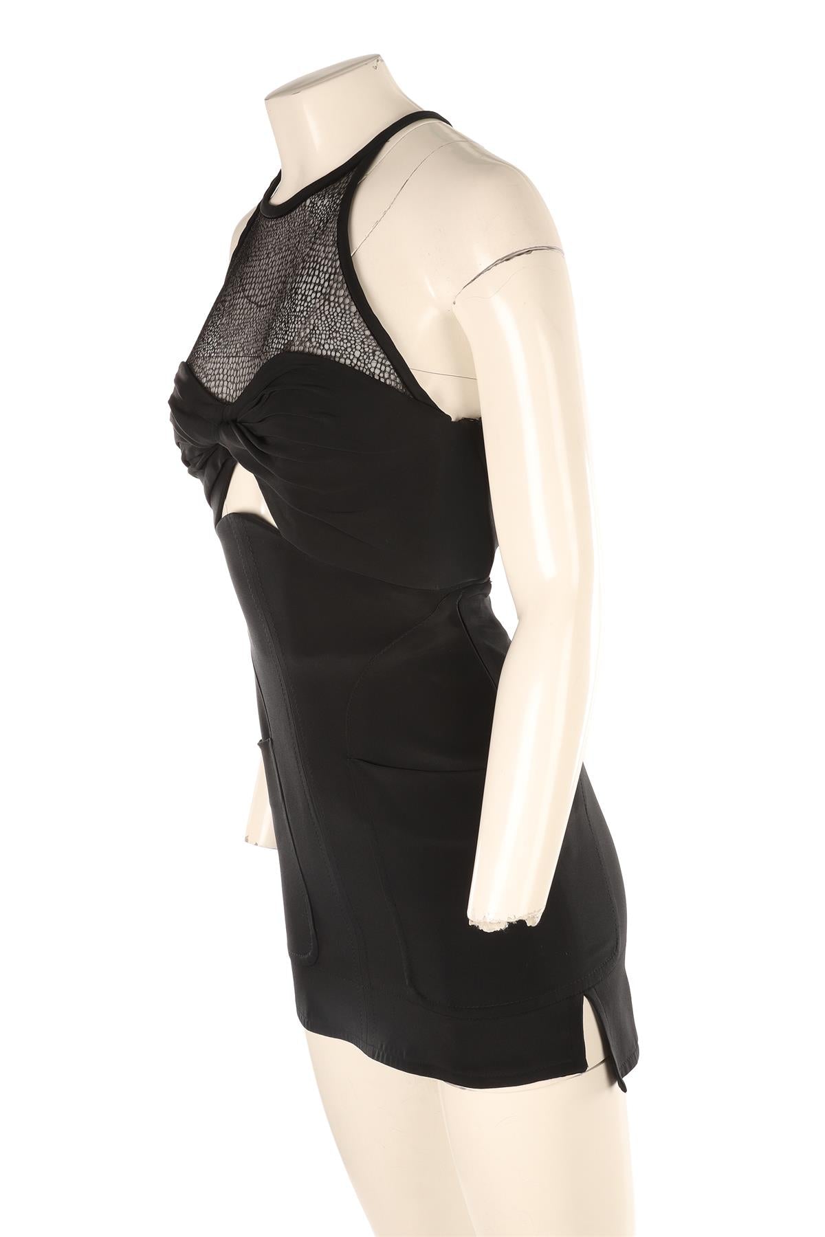 EMILIO PUCCI BLACK SILK MINI DRESS IT 38 UK 6