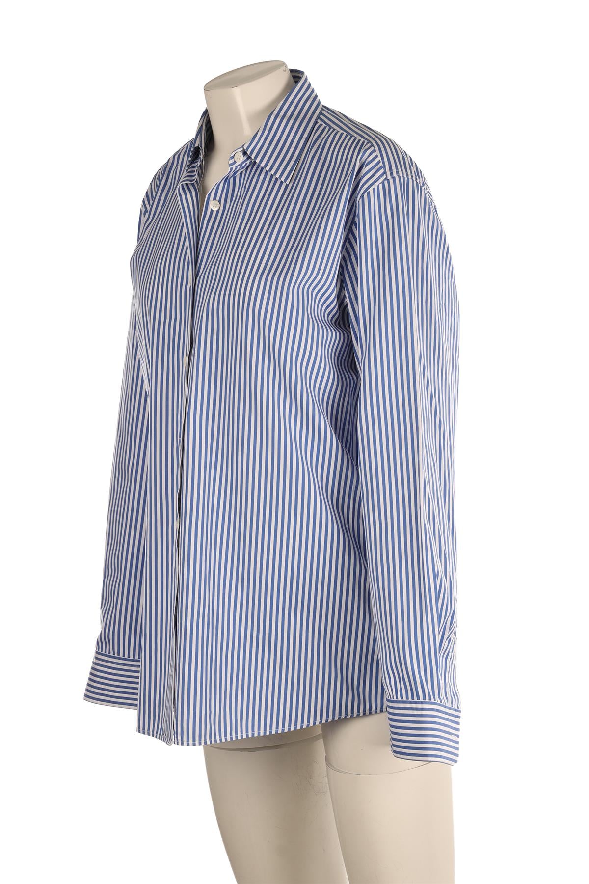 DRIES VAN NOTEN BLUE COTTON SHIRT IT 42 UK 10