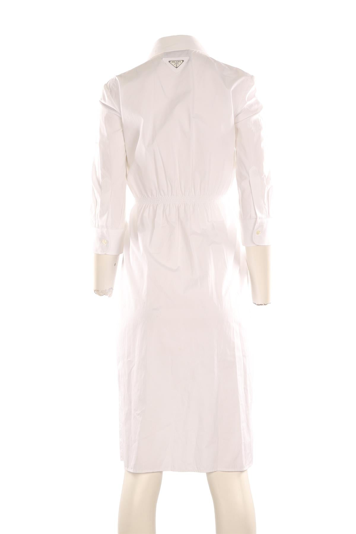 PRADA WHITE COTTON MIDI DRESS IT 38 UK 6