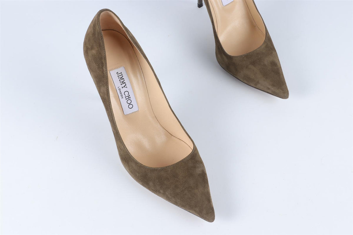JIMMY CHOO GREEN SUEDE PUMPS EU 38.5 UK 5.5 US 8.5