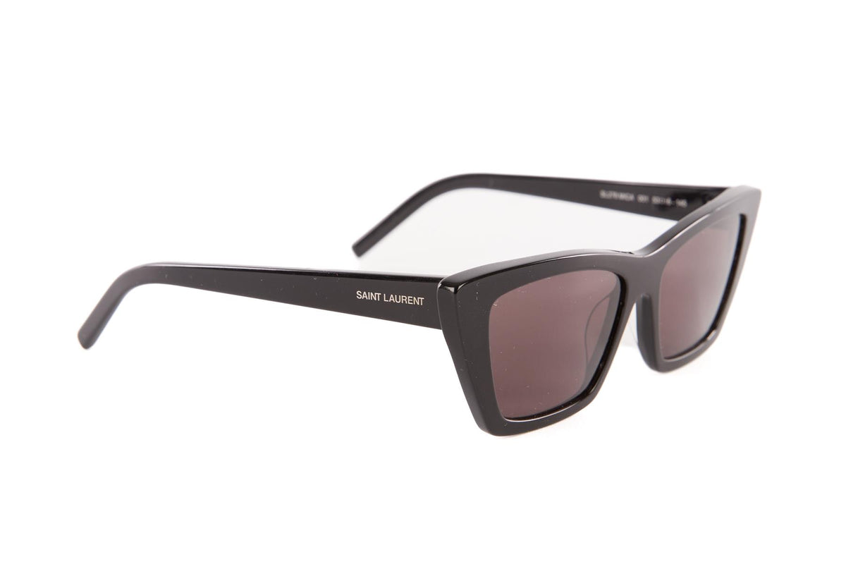 SAINT LAURENT BLACK CAT EYE ACETATE SUNGLASSES