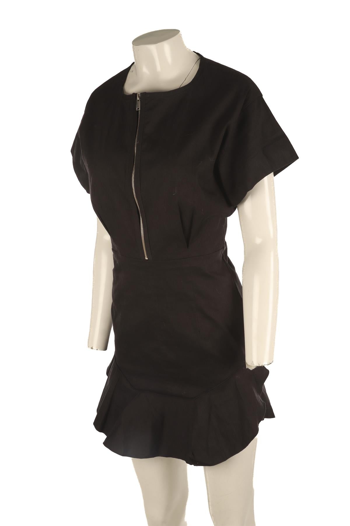ISABEL MARANT ÉTOILE BLACK COTTON MINI DRESS FR 40 UK 12