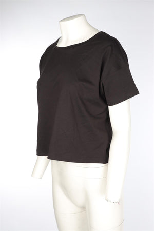 LULULEMON BLACK COTTON T-SHIRT UK 8
