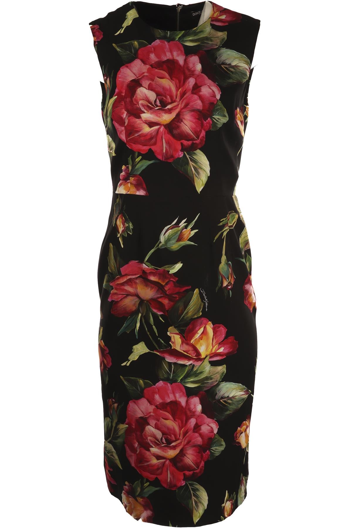 DOLCE & GABBANA MULTI SILK MIDI DRESS IT 42 UK 10