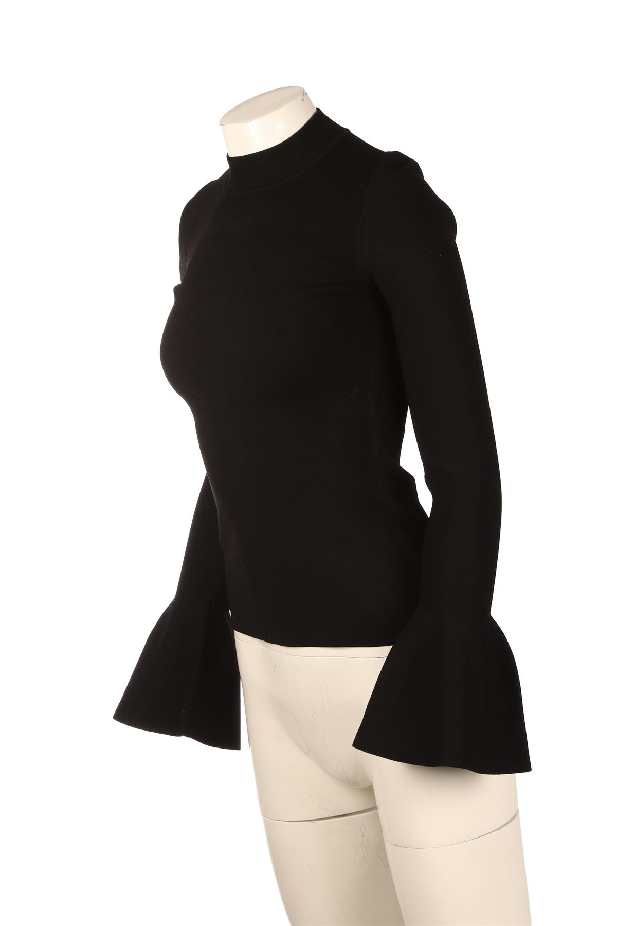 DIANE VON FURSTENBERG BLACK KNIT TOP XSMALL