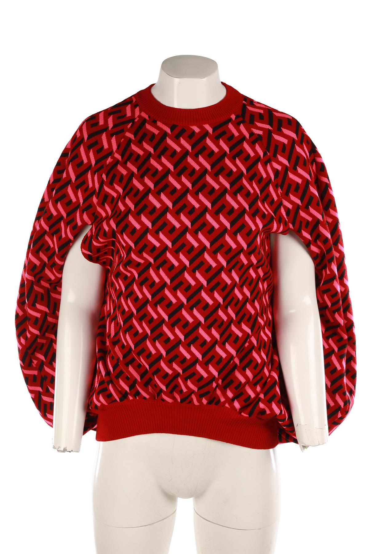 VERSACE RED WOOL SWEATER IT 42 UK 10