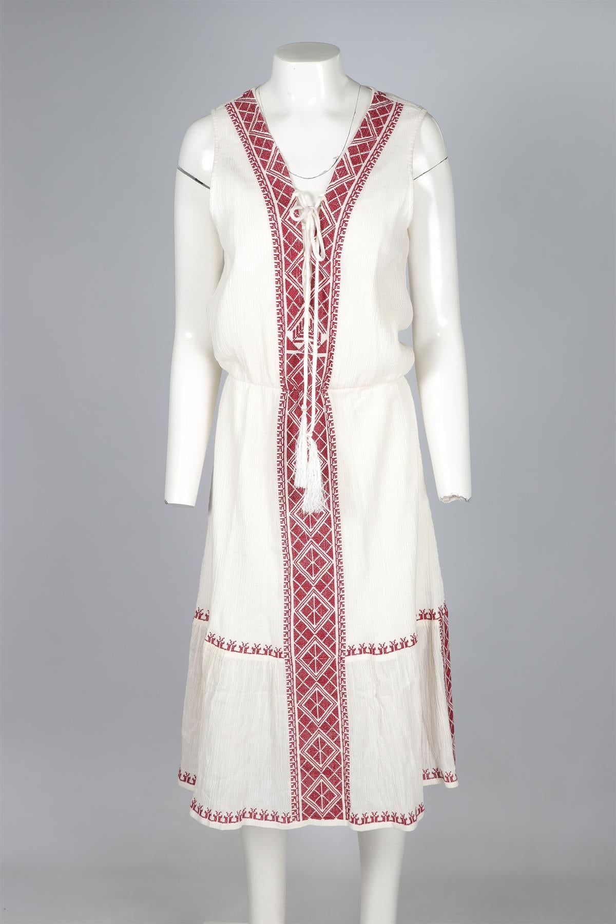 MELISSA ODABASH IVORY COTTON MAXI DRESS SMALL