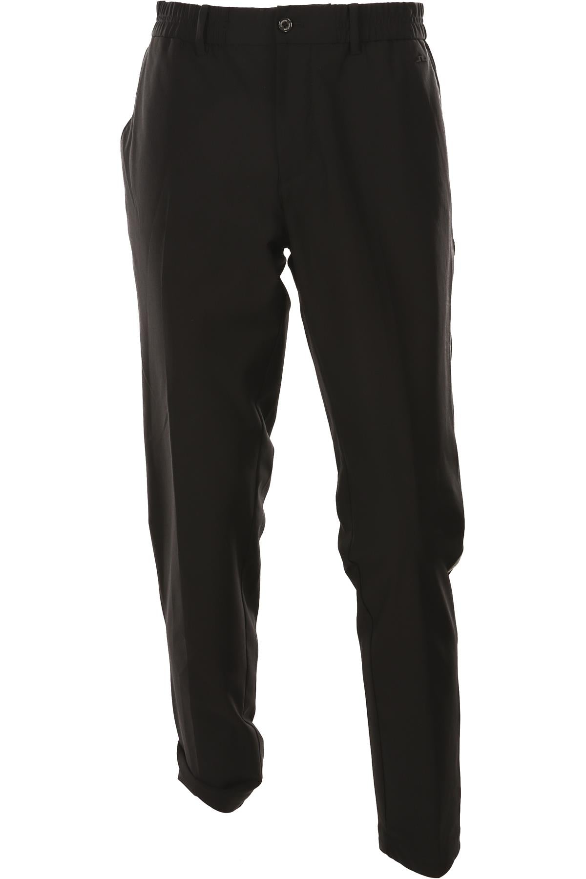 J LINDEBERG BLACK MEN'S JERSEY STRAIGHT LEG PANTS W34