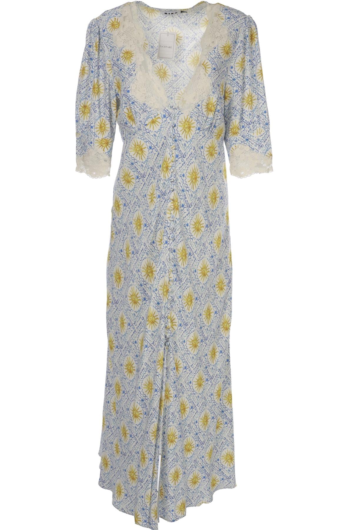 RIXO MULTI COTTON MAXI DRESS UK 12