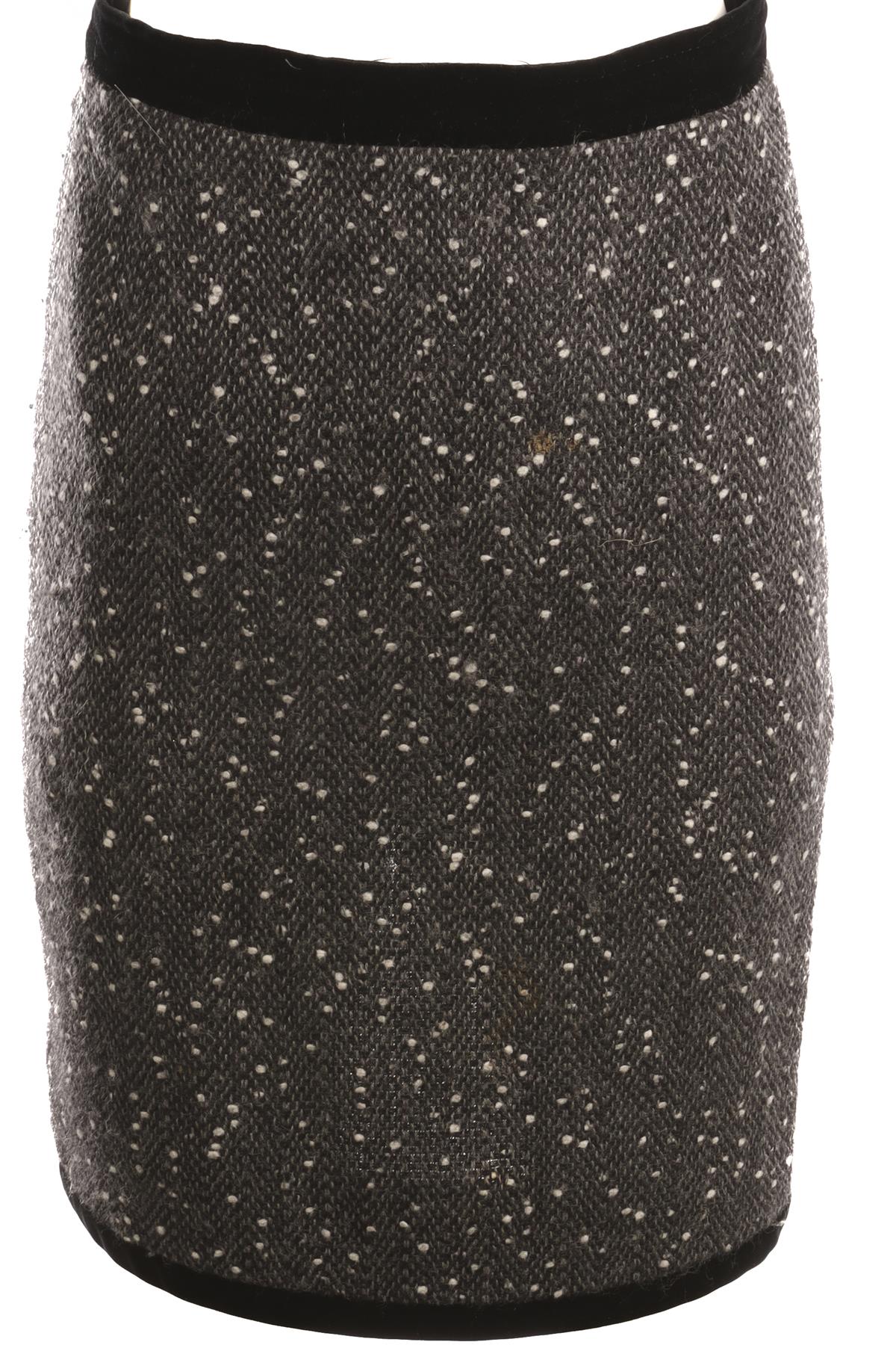 FONTANA COUTURE GREY WOOL MINI SKIRT IT 42 UK 10