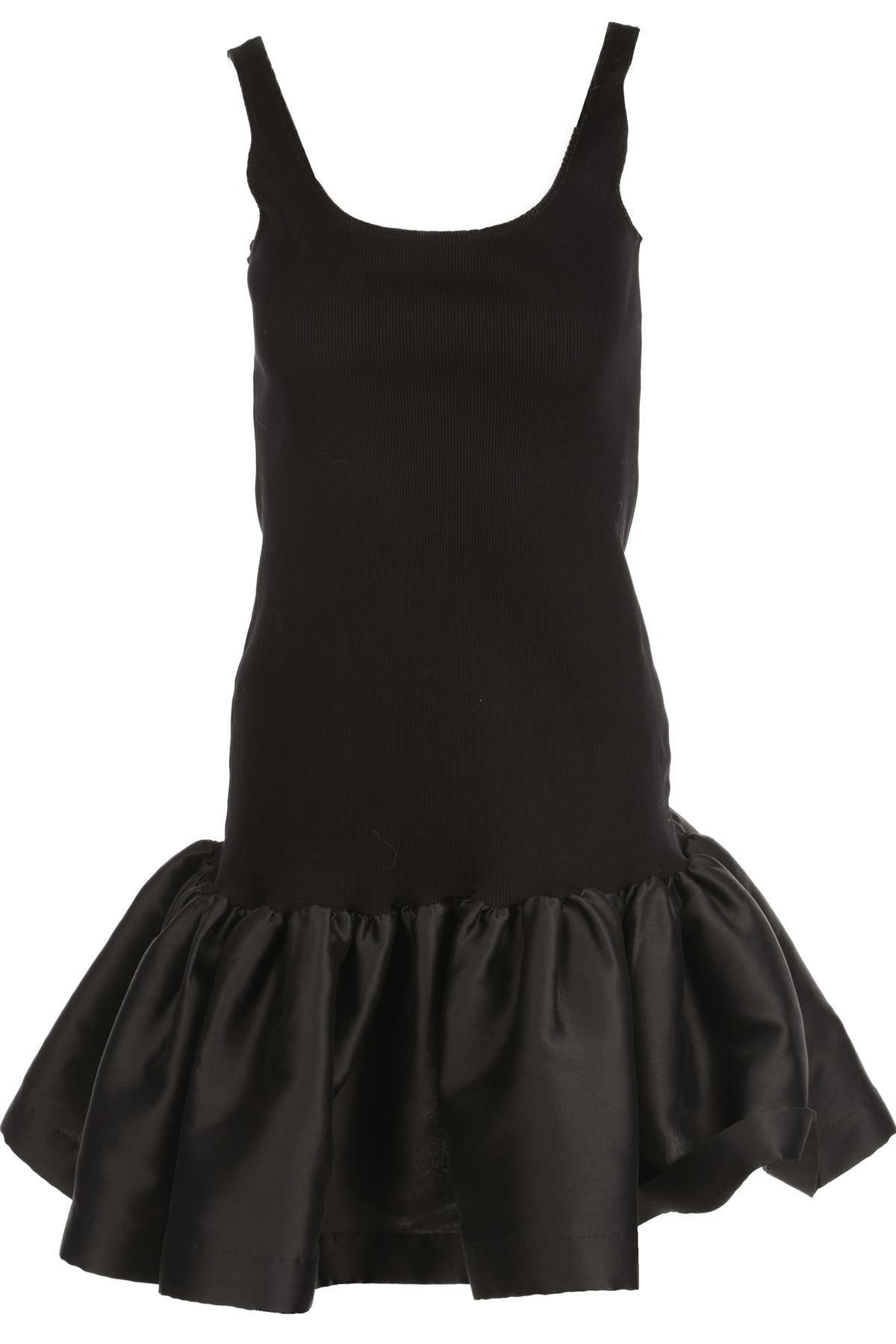 MARQUES/ALMEIDA BLACK COTTON MINI DRESS SMALL