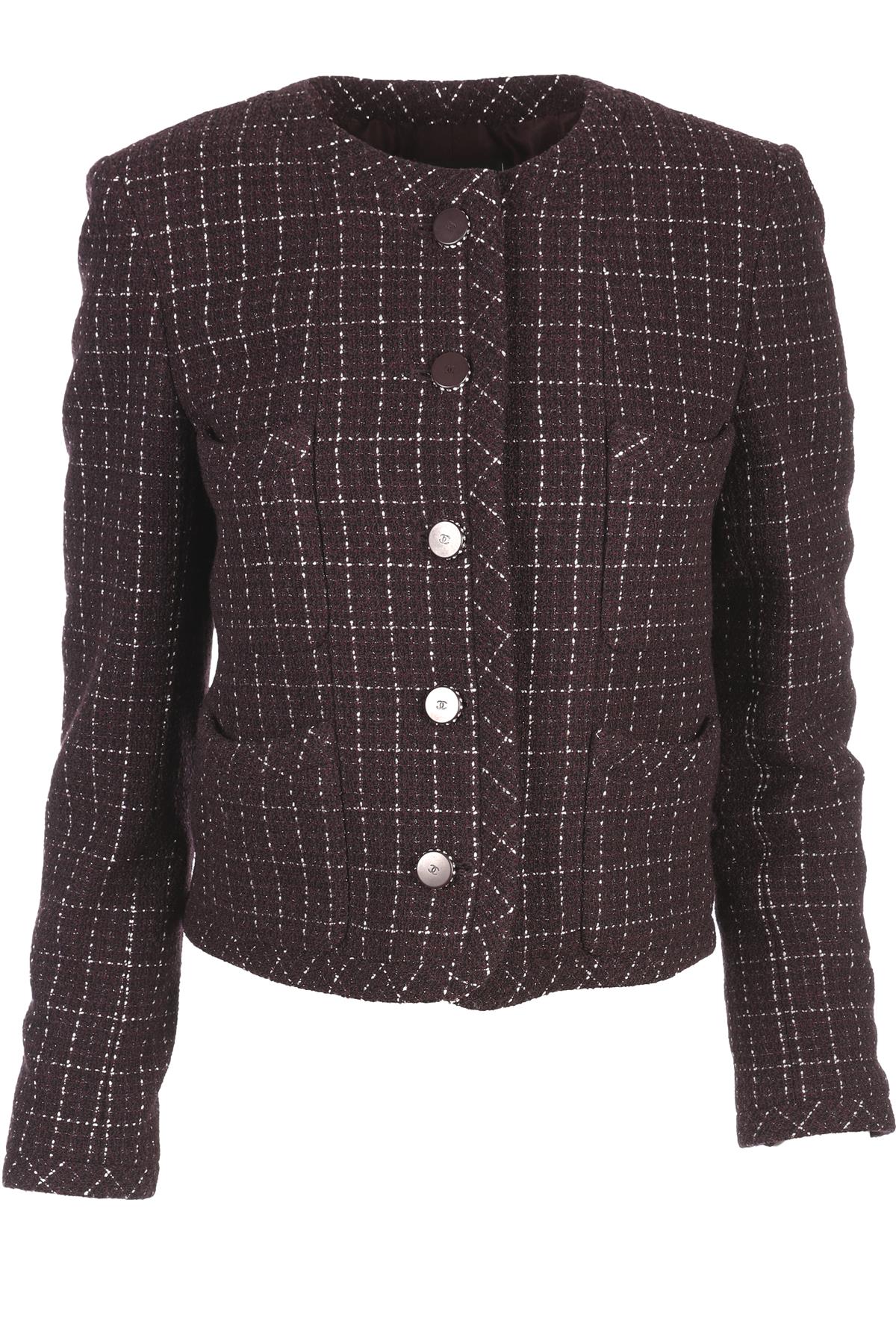 CHANEL MAROON 2002 WOOL JACKET FR 40 UK 12