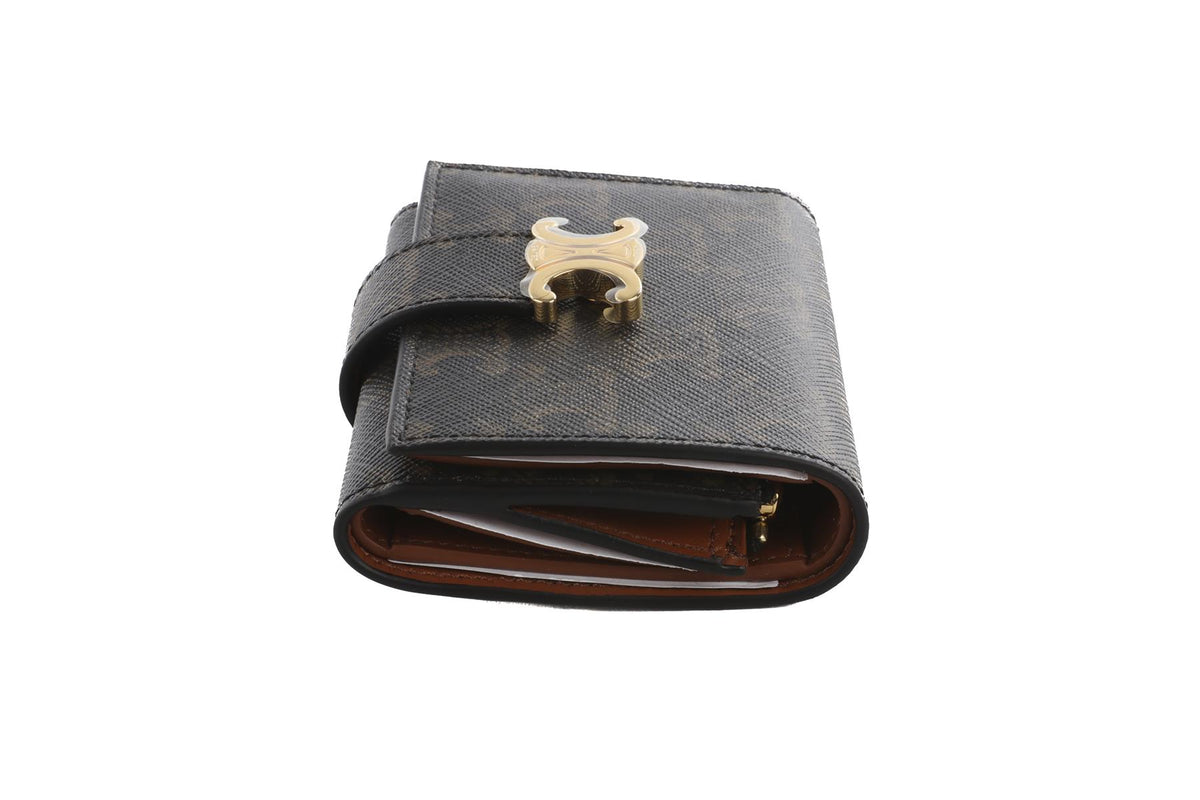 Celine Black Triomphe Canvas Wallet