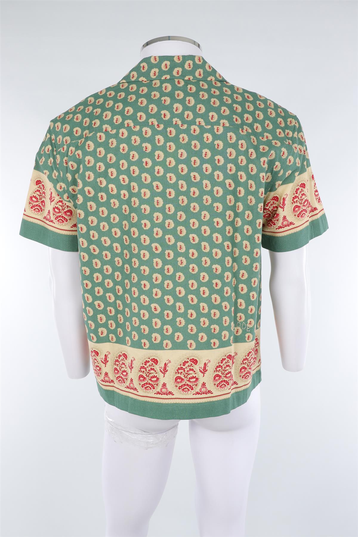 BODE GREEN MEN'S COTTON SHIRT SMALL/MEDIUM