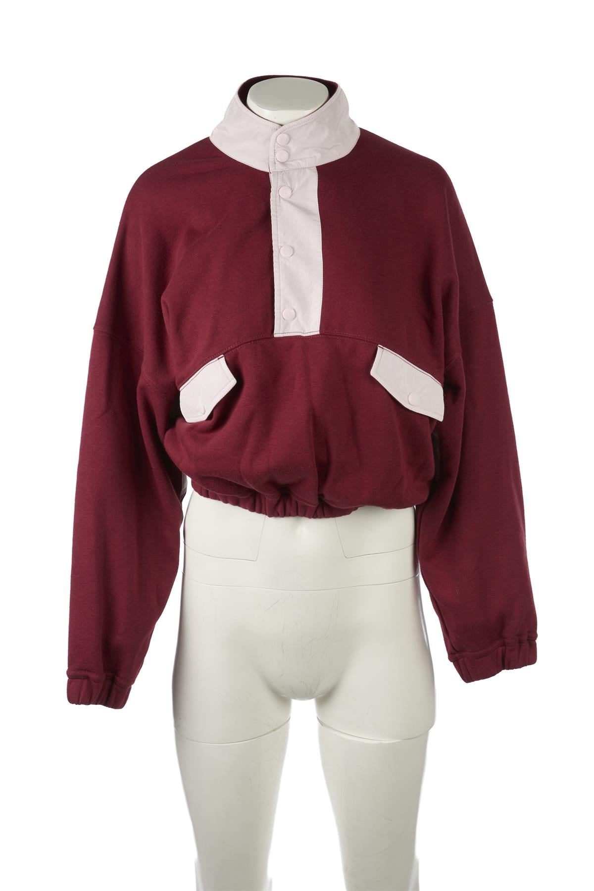 FREE PEOPLE BURGUNDY COTTON SWEATSHIRT XSMALL