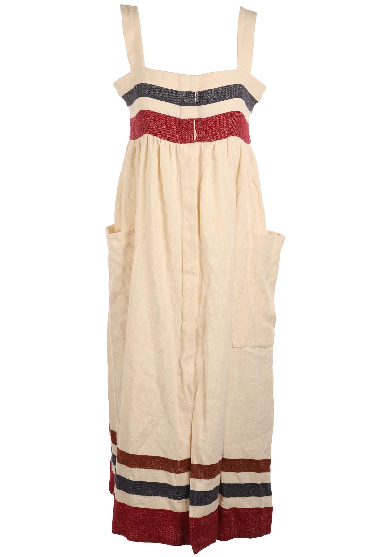 THREE GRACES LONDON CREAM LINEN MAXI DRESS UK 10