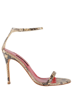 CH CAROLINA HERRERA BEIGE SNAKESKIN SANDALS EU 36 UK 3 US 6