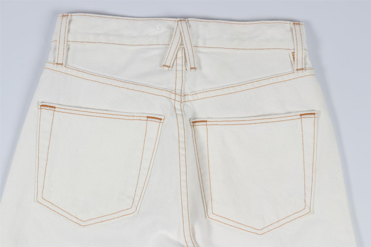 SLVRLAKE CREAM HIGH RISE WIDE LEG JEANS W23 UK 4