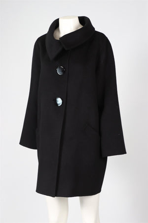 PIACENZA BLACK WOOL BLEND COAT IT 44 UK 12