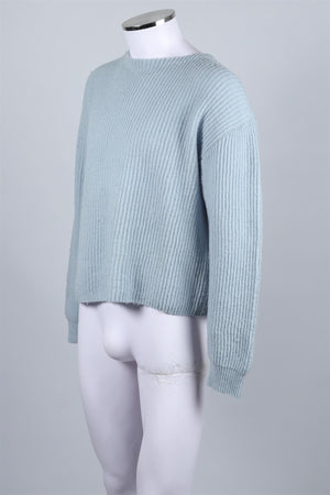 AURALEE BLUE MEN'S WOOL JUMPER MEDIUM