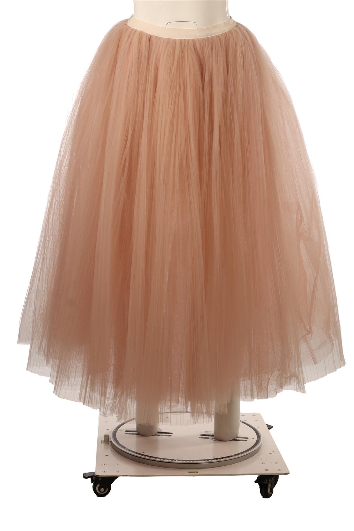 KHAITE PINK TULLE MIDI SKIRT SMALL