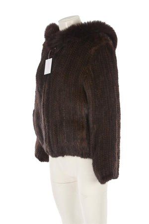 UNBRANDED BROWN MINK FUR JACKET MEDIUM