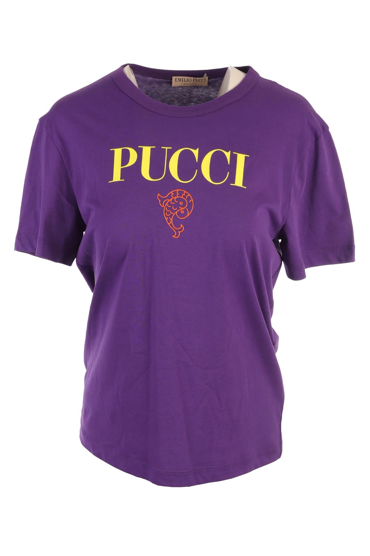 PUCCI PURPLE COTTON T-SHIRT MEDIUM