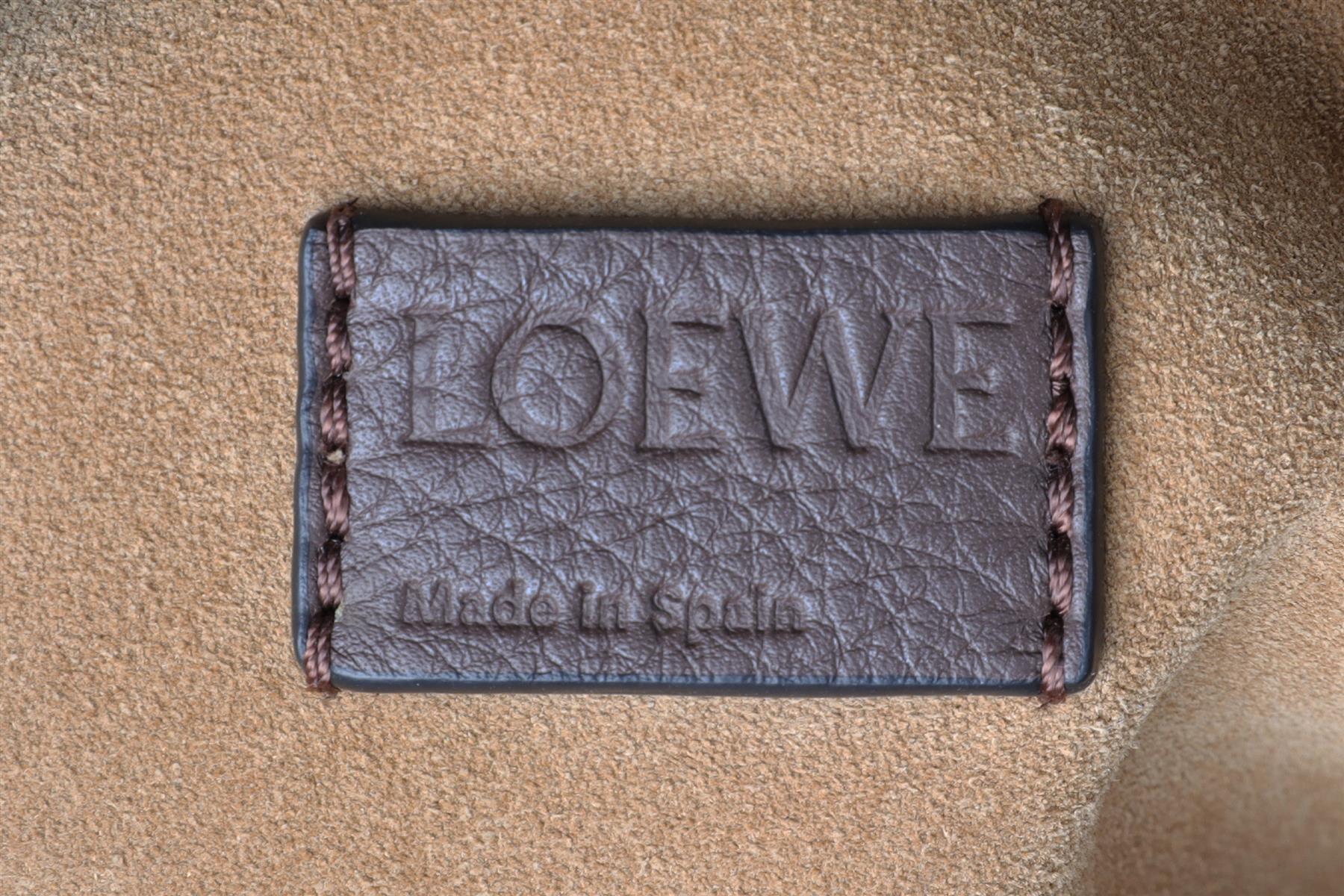 LOEWE BROWN FLAMENCO SHEARLING SHOULDER BAG