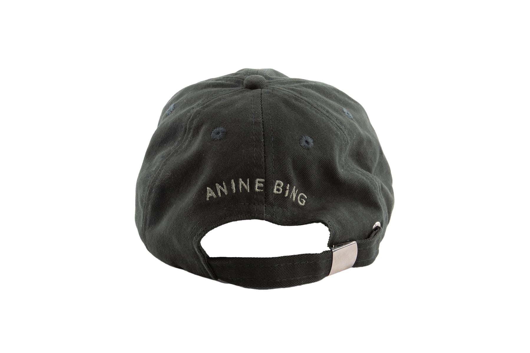 ANINE BING GREEN COTTON BASEBALL CAP ONE SIZE