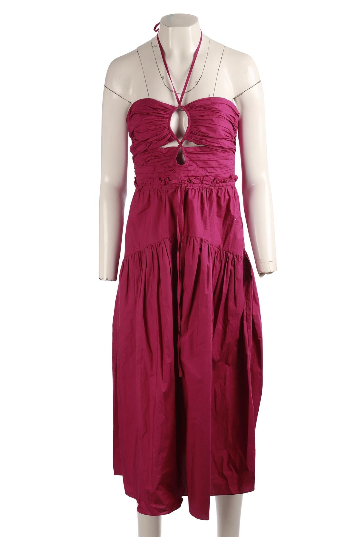 ULLA JOHNSON PURPLE COTTON MIDI DRESS US 6 UK 10