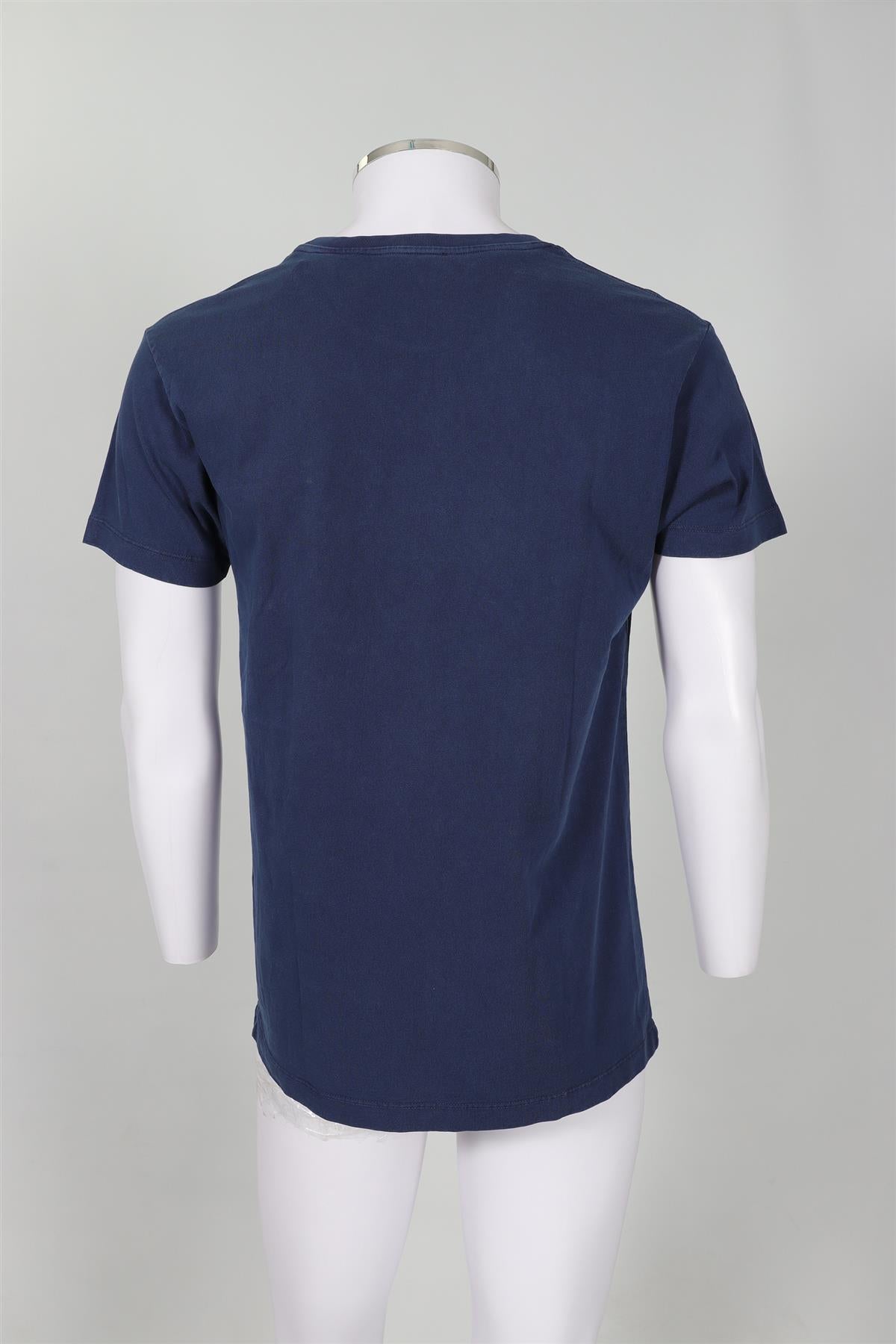 THOM SWEENEY NAVY MEN'S COTTON T-SHIRT LARGE