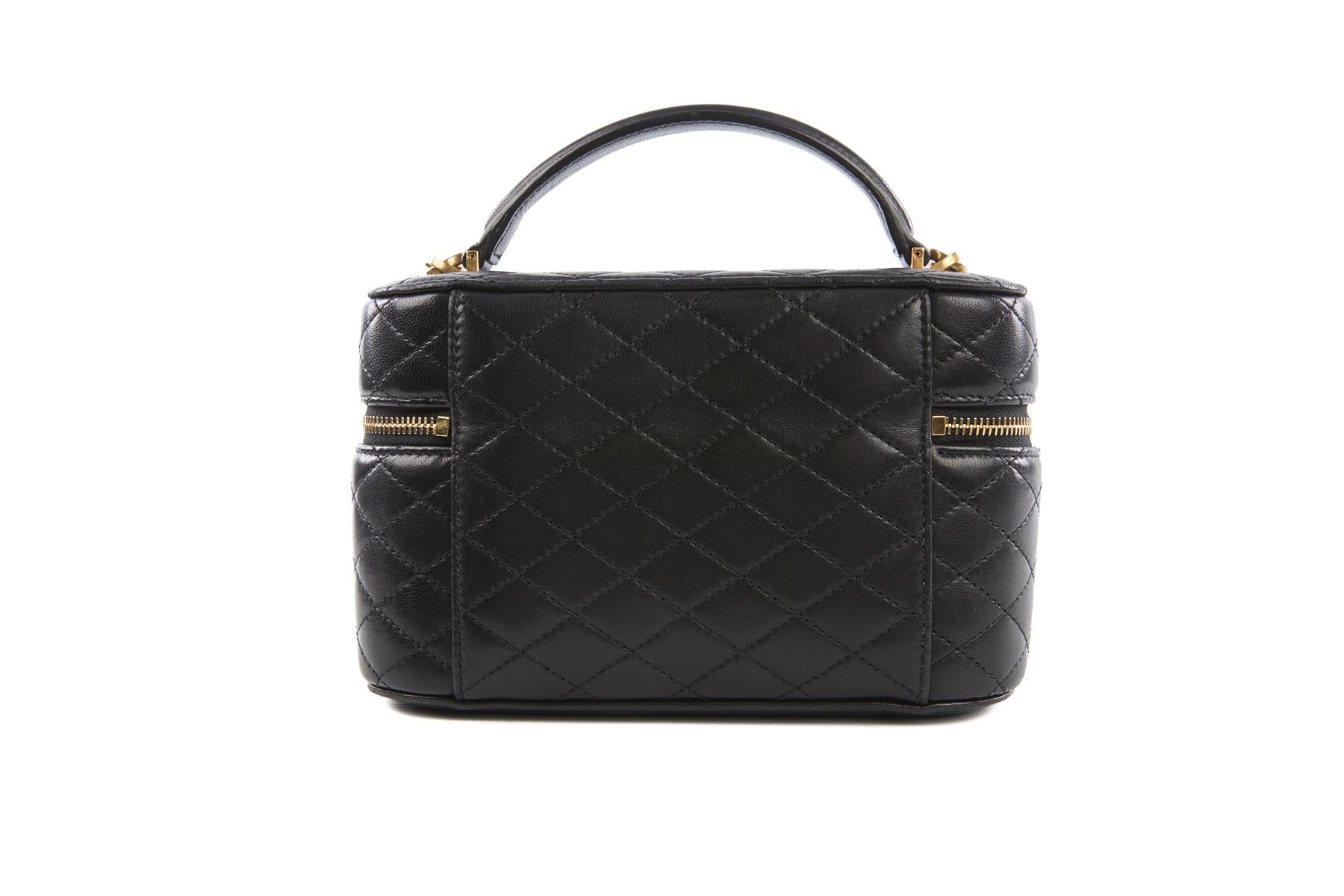 SAINT LAURENT BLACK GABY VANITY LEATHER SHOULDER BAG