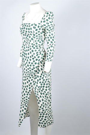 Reformation Green Crepe Midi Dress US 2 UK 6