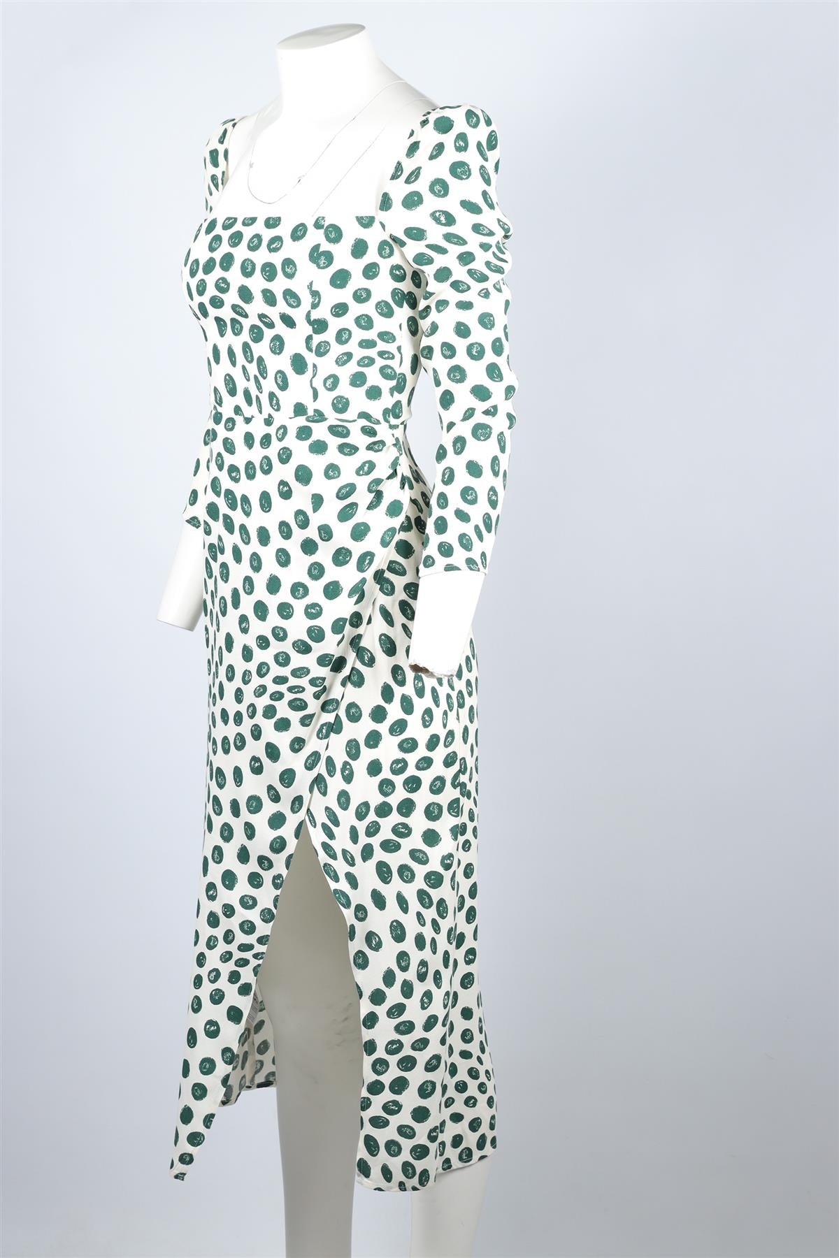 Reformation Green Crepe Midi Dress US 2 UK 6