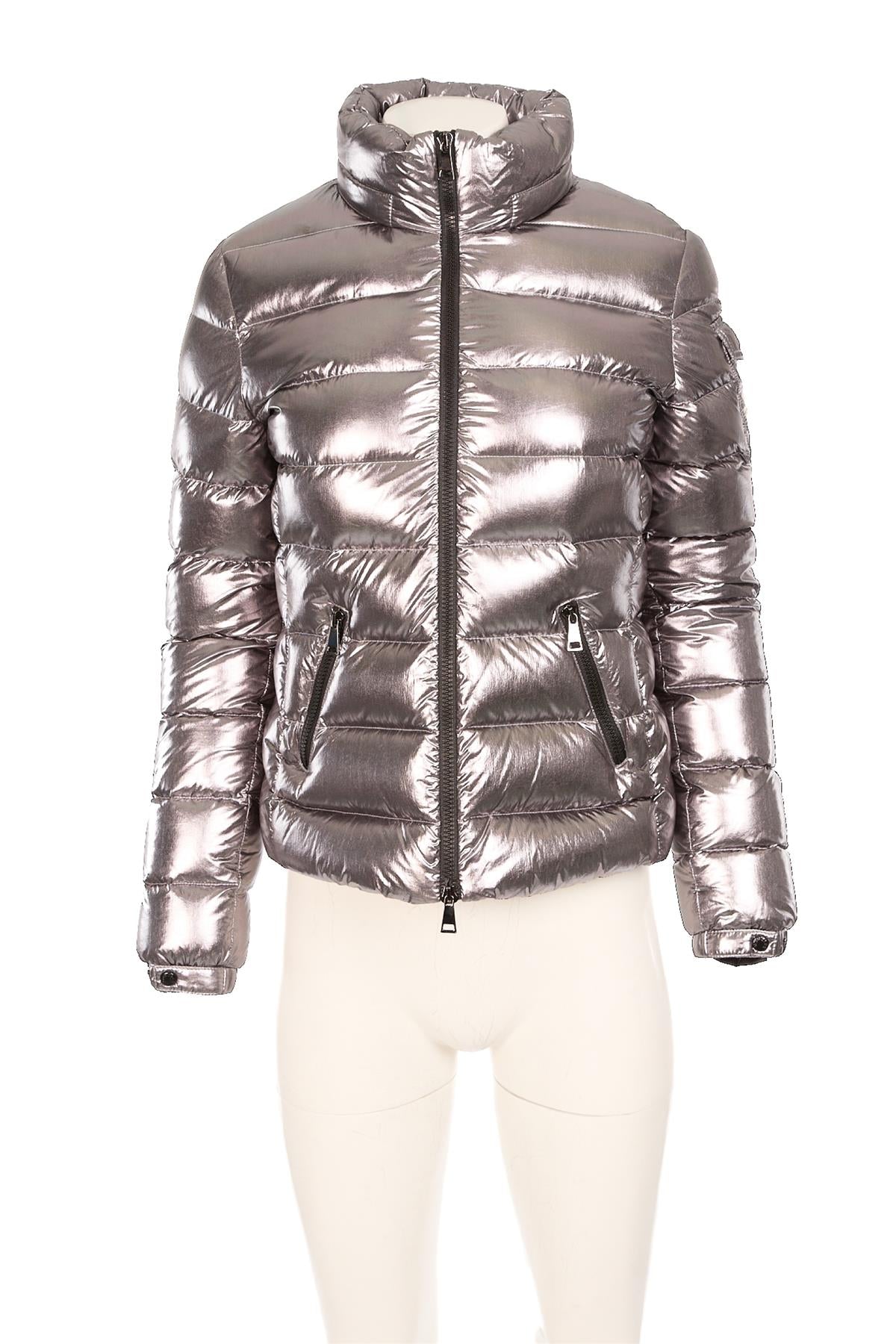 MONCLER SILVER PADDED DOWN JACKET 0 UK 6