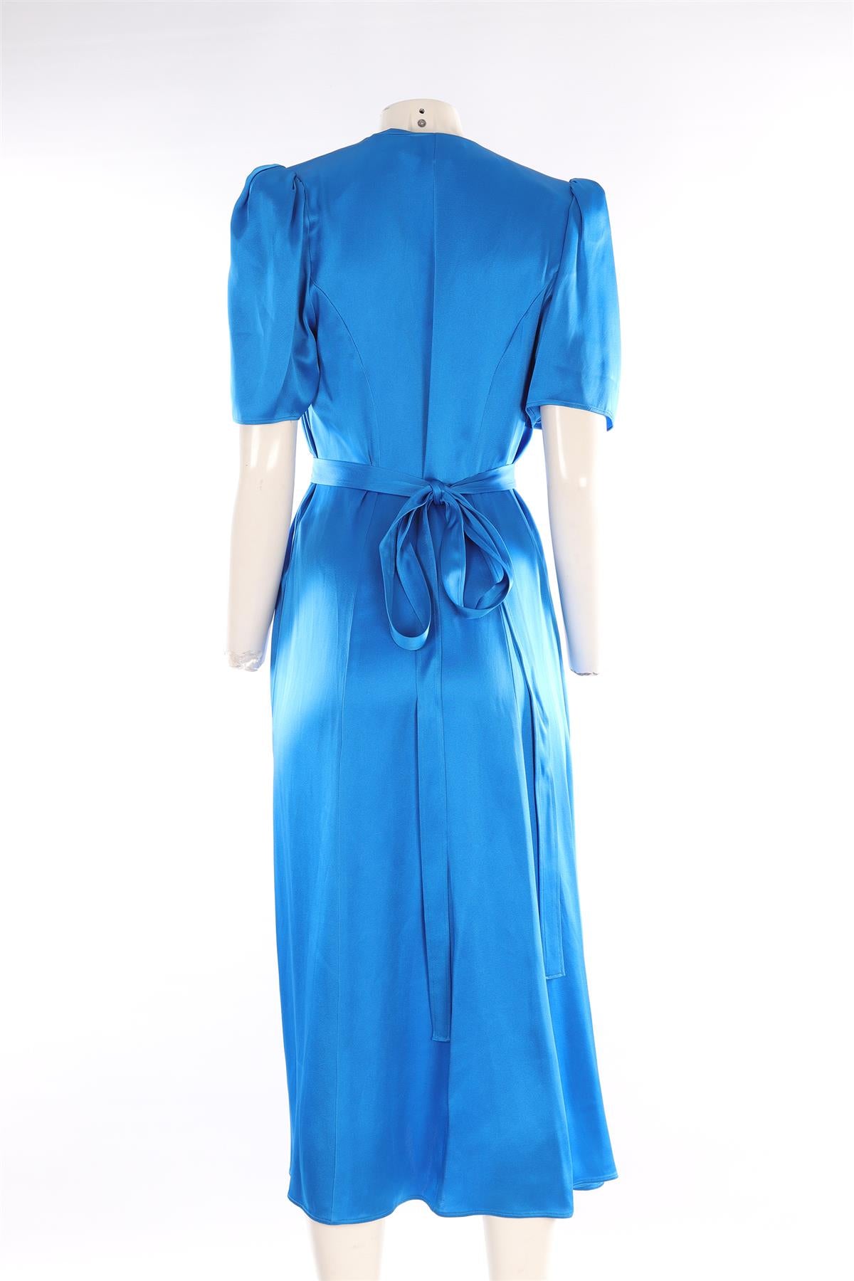 STELLA MCCARTNEY BLUE SATIN MAXI DRESS IT 42 UK 10