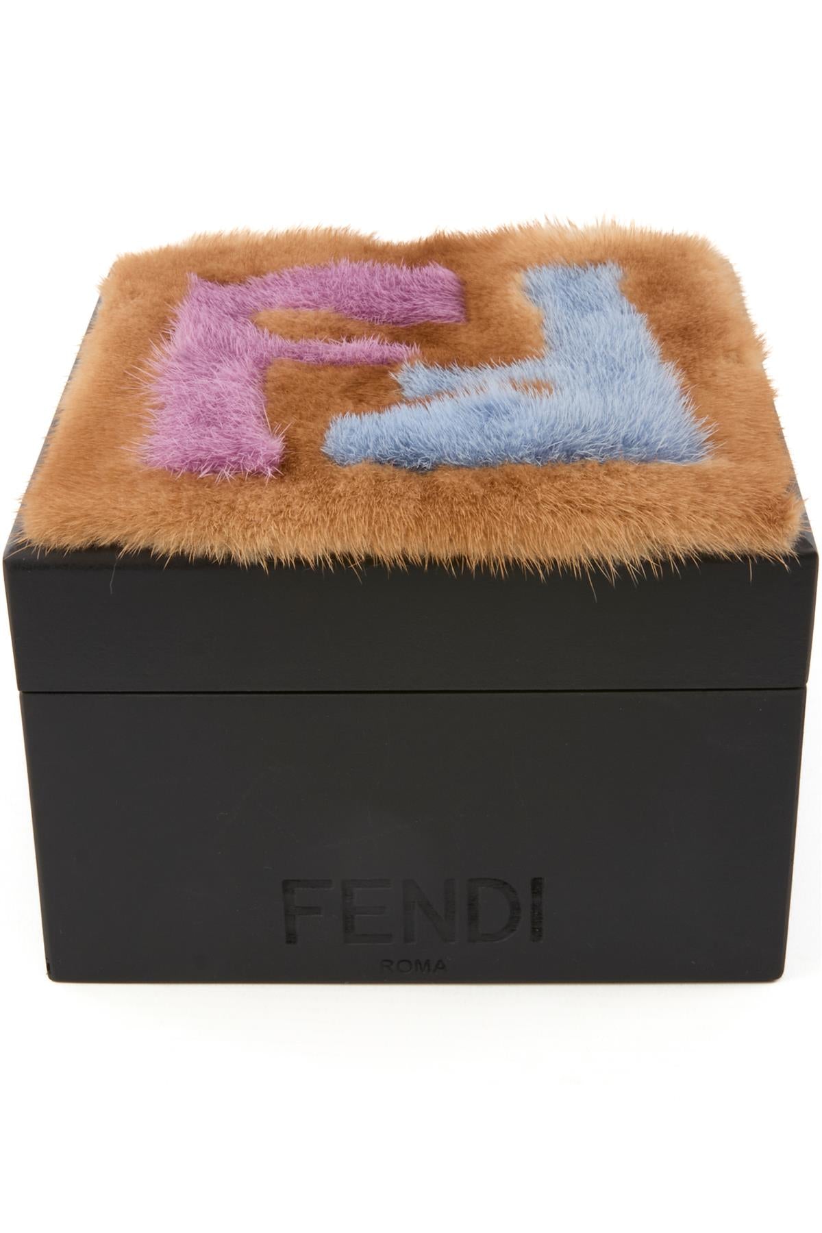 FENDI BLACK MINK FUR TRINKET BOX