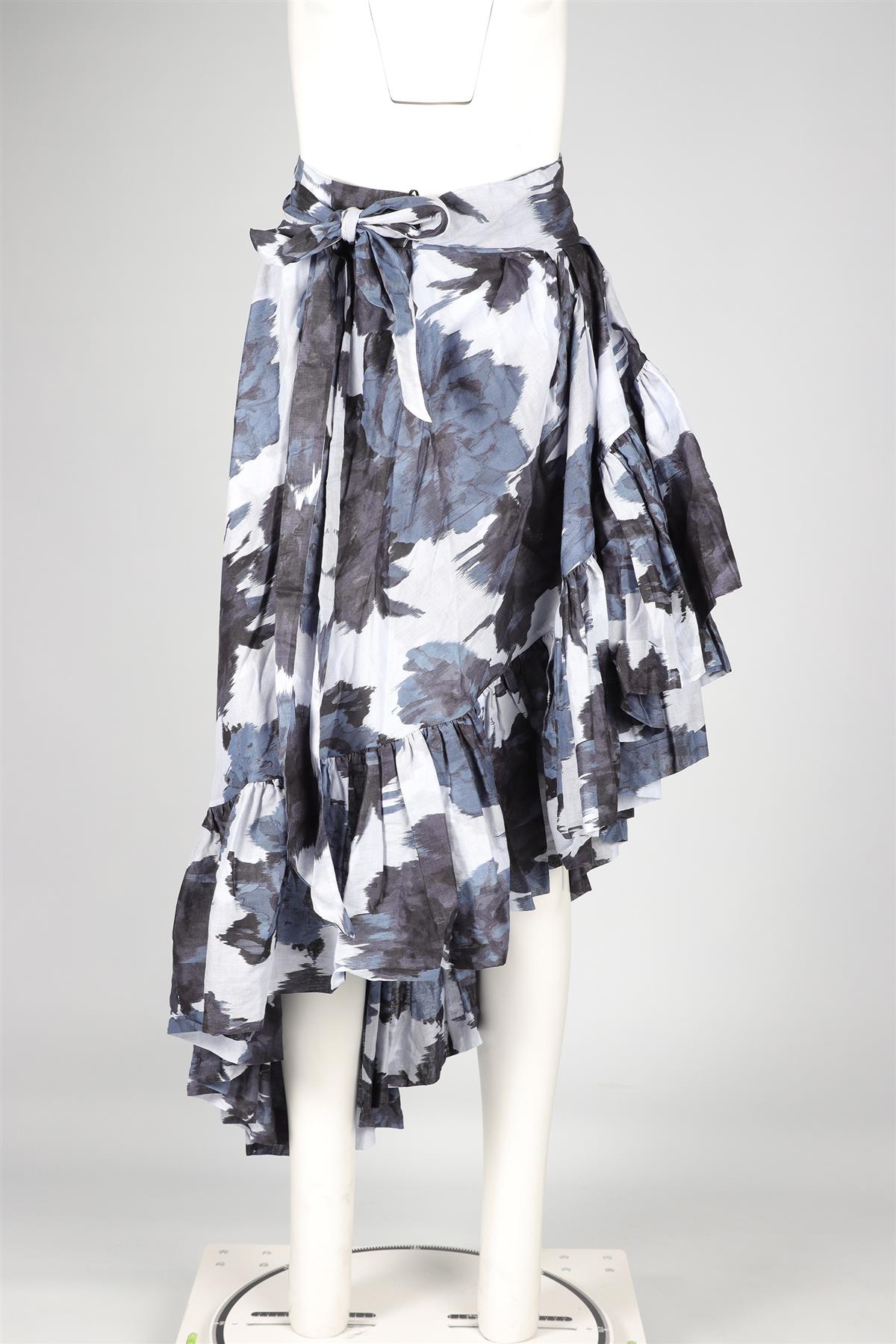 ALEXANDRE VAUTHIER BLUE COTTON MIDI SKIRT SMALL FR 36 UK 8