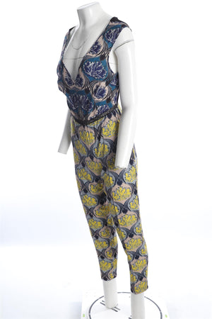 YIGAL AZROUEL MULTI CREPE JUMPSUIT UK 6