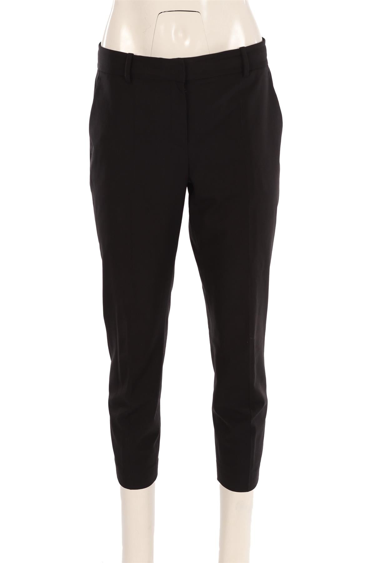 THEORY BLACK WOOL STRAIGHT LEG PANTS US 4 UK 8
