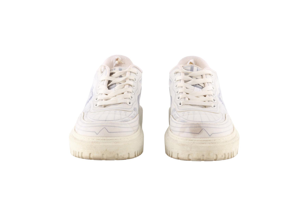 CHRISTIAN DIOR ECRU ADDICT FABRIC SNEAKERS EU 39 UK 6 US 9
