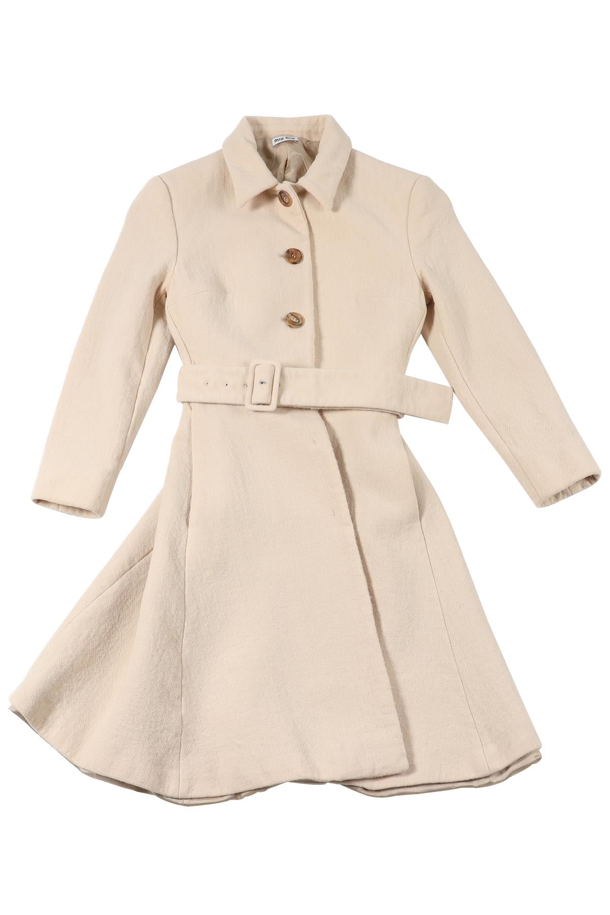 MIU MIU BEIGE WOOL COAT IT 36 UK 4