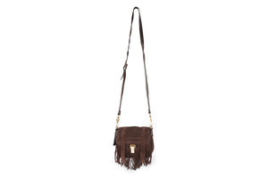 PROENZA SCHOULER BROWN PS1 SMALL SUEDE SHOULDER BAG