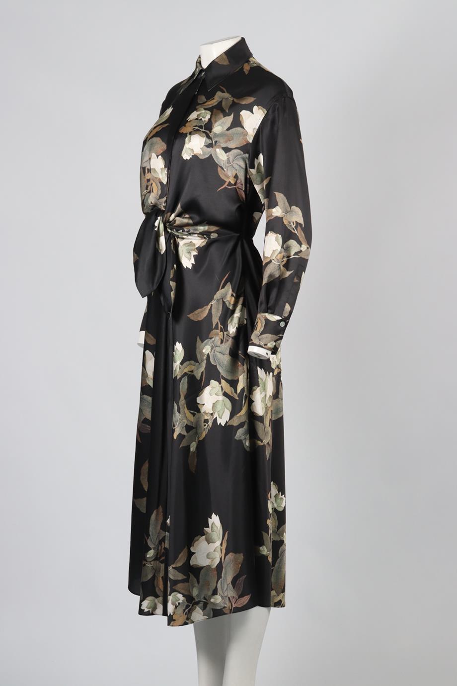 VINCE FLORAL PRINT SATIN MAXI DRESS SMALL